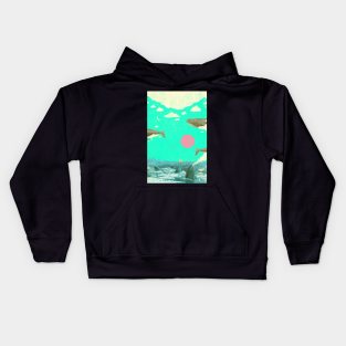 FLOATING WHALES Kids Hoodie